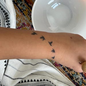 Bird Tattoo | 2 Week Temporary Tattoo | Inspirational Tattoo | Letter Tattoo | Gift Idea | Boho Tattoo | Bohemian Tattoo