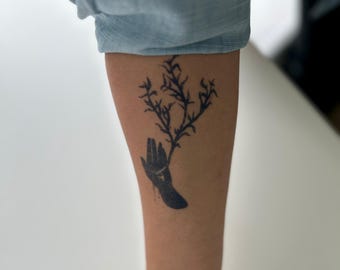 New Growth Tree Tattoo |2 Week Semi Permanent Vegan Temporary Tattoo | Spiritual Tattoo | Artistic Nature Hand Tattoo | Christian Tattoo