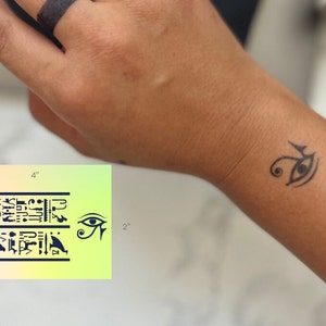 Eye of Horus Tattoo Pharaonic Egyptian Tattoo Eye of Ra Tattoo Symbolic Spiritual Tattoo Semi Permanent Tattoo Temporary Tattoo Plant Based