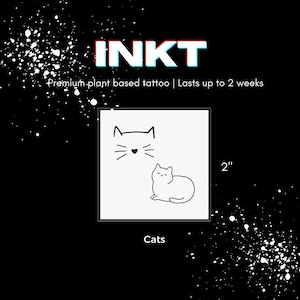 Cat Tattoo | 2 Week Temporary Tattoo | Cute Cat Tattoo | Kitty Tattoo | Gift Idea | Temporary Tattoo | Dainty Tattoo