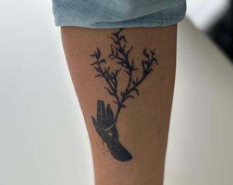 New Life Tattoo | 2 Week Semi Permanent Vegan Temporary Tattoo | Plant Tattoo | Hand Tattoo | Christian Tattoo | Boho Tattoo | Nature Tattoo