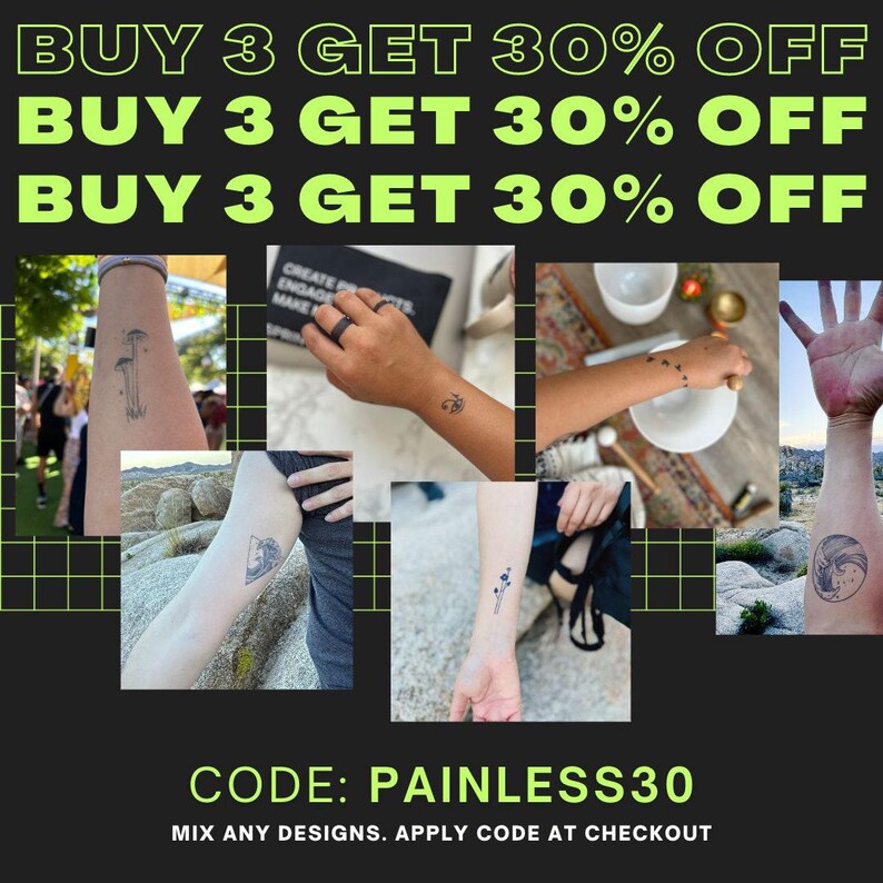 Om Tattoo Scared Geometry Plant Based Tattoo Semi permanent Tattoo Temporary Tattoo Spiritual Tattoo Festival Tattoo Vegan 2 Week Tattoo Art image 4