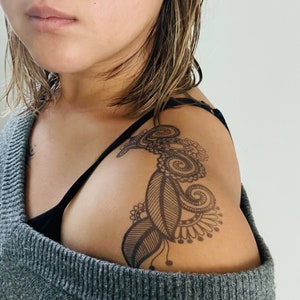Mehndi Design Tattoo | Mehndi Tattoo | 2 Week Temporary Tattoo | Plant based Vegan Tattoo | Festival Tattoo | Boho Tattoo | Henna Design Art