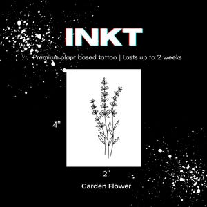 Garden Flower Tattoo | 2 Week Semi Permanent Vegan Temporary Tattoo | Leaf Tattoo | Plant Tattoo | Flower Tattoo | Nature Tattoo