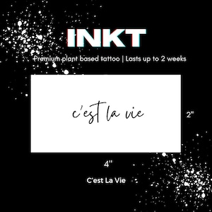 C'est La Vie Tattoo | 2 Wochen semi permanentes veganes temporäres Tattoo | Buchstabe Tattoo | Inspirational Tattoo | Boho Tattoo | Boho Tattoo