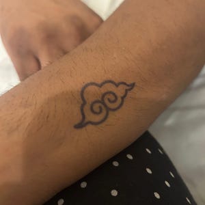 Traditional Korean Cloud Tattoo | 2 Week Temporary Vegan Tattoo | Minimalist Tattoo | Anime Tattoo | Body Art