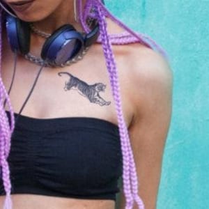 Tiger Tattoo 2 Week Tattoo Vegan Tattoo Semi Permanent Tattoo Animal Tattoo Temporary Tattoo Fake Tattoo Realistic Tattoo Festival Tattoo