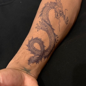 Big Dragon Tattoo | 2 Week Semi Permanent Tattoo | Vegan Temporary Tattoo | Animal Tattoo | Unisex Tattoo | Special Event | Gift Idea