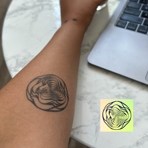 Abstract Tattoo Semi Permanent Temporary Tattoo Circle Wavy Tattoo Trippy Tattoo Minimalist Tattoo Plant Based Tattoo Festival Tattoo Art
