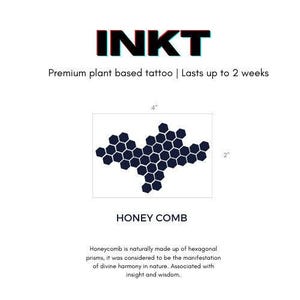 Honig Kamm Tattoo | Geometrisches Tattoo | Minimalistisches Tattoo | Semi permanent temporäres Tattoo | Bienenstock Tattoo | Abstraktes Tattoo Bild 2