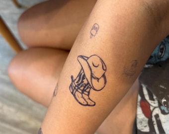 Cowboy-Stiefel Tattoo | 2 Wochen temporäres Tattoo | Cowboy Tattoo | Western Tattoo | Festival Tattoo | Passendes Tattoo