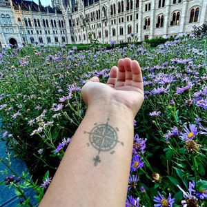 Compass Tattoo Travel Tattoo Plant Based Tattoo Semi Permanent Tattoo Temporary Tattoo Festival Tattoo 2 Week Tattoo Festival Tattoo Art