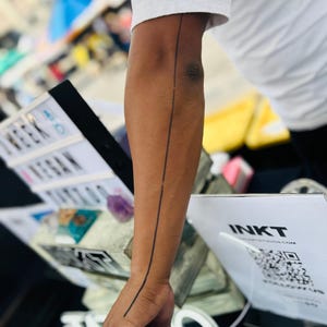 Long Line Tattoo | 2 Week Semi Permanent Vegan Temporary Tattoo | Minimalist Tattoo | Abstract Tattoo | Geometric Tattoo | Line Tattoo