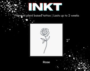 Rose Tattoo | 2 Week Temporary Tattoo | Flower Tattoo | Temporary Tattoo | Floral Tattoo