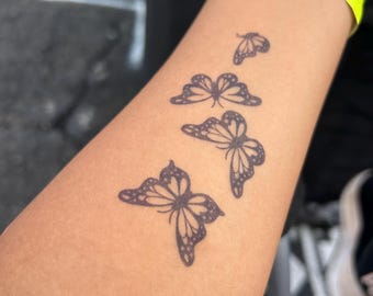 Vlindertattoo | Tijdelijke tattoo van 2 weken | Vlinderstattoo | Inspirerende tatoeage | Cadeau-idee | Boho-tatoeage | Vlinders