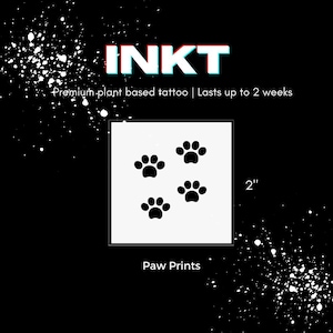 Paw Tattoo | 2 Week Temporary Tattoo | Cat Paw Tattoo | Festival Tattoo | Matching Tattoo | Dog Paw Tattoo | Animal Tattoo