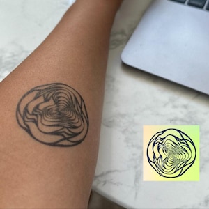 Abstract Circle Tattoo | 2 Week Semi Permanent Temporary | Vegan Tattoo | Geometric Tattoo | Trippy Tattoo