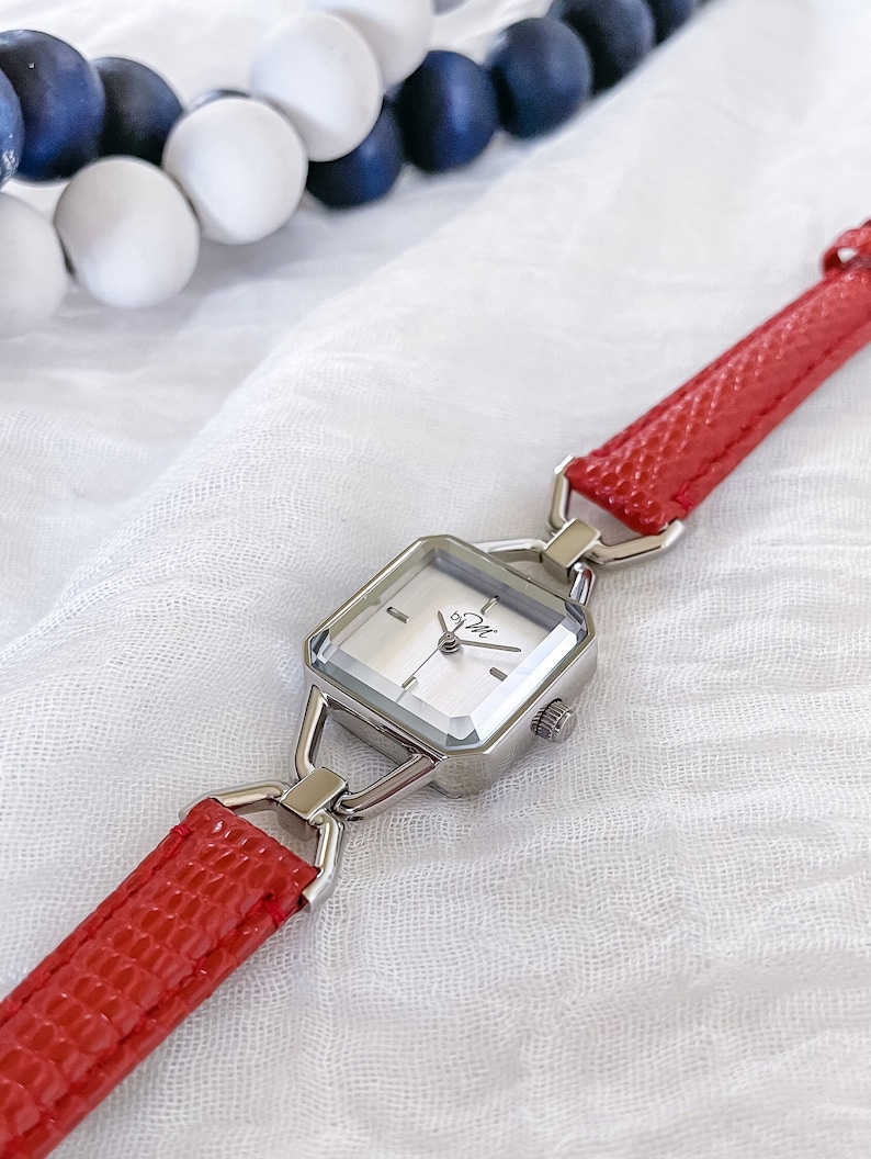 Lederuhren für Frauen, einfache Armbanduhren, Vintage Minimalist Uhren, einzigartige Designuhren, Vintage Style Accessoire, Hochzeitsgeschenk Bild 4