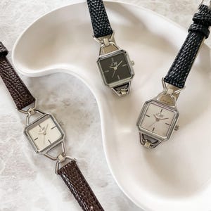 Square Silver Watch with Cut Glass – Custom Strap & Dial | BY M DEGREES