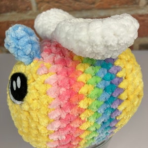 Pride Bumble Bee Toy/LGBTQ+ HoneyBee Plushie/ Pride Flag Crochet Bee/ Rainbow Bee/ Gifts Under 10