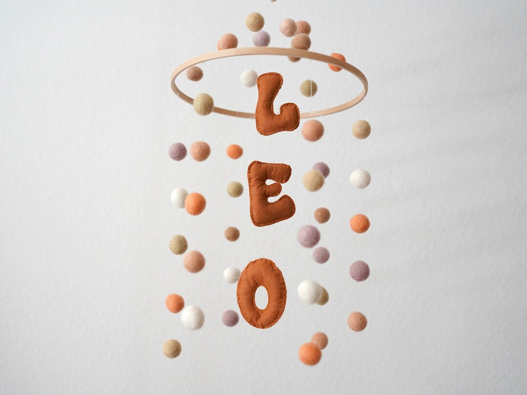 Personalized Baby Mobile Name Gift Felt Crib Customized Etsy