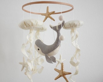 Handmade Ocean Baby Mobile | Sea World Baby Mobile | Neutral colors mobile | New Baby Gift | Baby Shower Gift