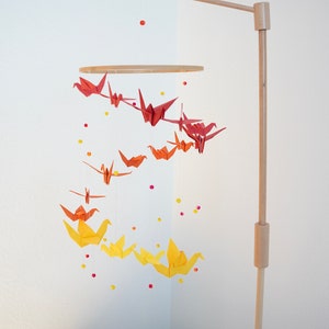 Origami cranes mobile  | Baby Mobile | Bright baby mobile | Baby shower gift | Yellow Orange Red Baby Mobile