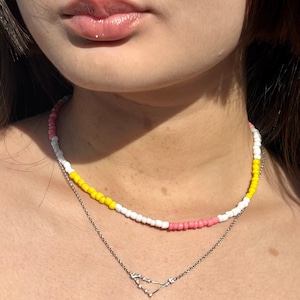 Custom Handmade Colorful Seed Bead Patterned Delicate Necklace
