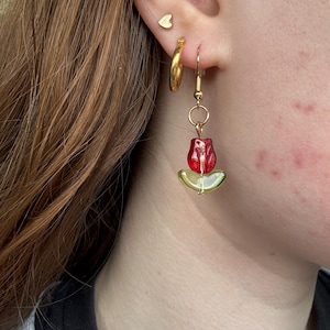 Tulpen Ohrringe - Frühlingsblumen Schmuck