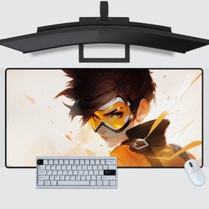 Overwatch Mousepads, Tracer, laptop desk mat, gift-for Gamers, Unique Anime Decor, gaming, High Resolution, Anime, OW