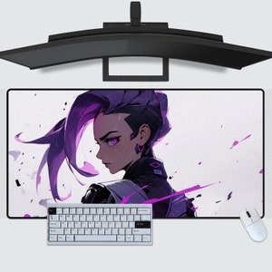 Overwatch Mousepads, Sombra, laptop desk mat, gift-for Gamers, Unique Anime Decor, gaming, High Resolution, Anime, OW