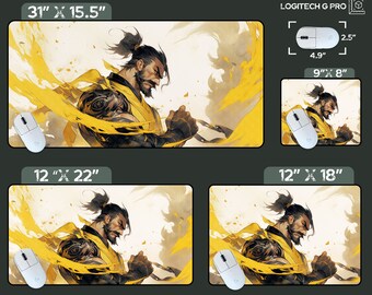 Macデスクトップ hanzo 19 Overwatch Mousepads, Hanzo, Laptop Desk Mat, Gift-for Gamers