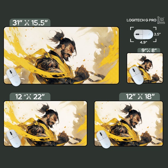 Macデスクトップ hanzo 19 Overwatch Mousepads, Hanzo, Laptop Desk Mat, Gift-for Gamers