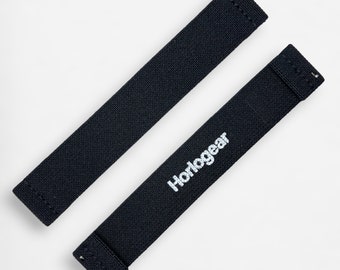HorloFLEX (Obsidian Black) Elastic Watch Strap Band for Omega X Swatch Speedmaster MoonSwatch Moonwatch