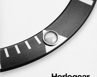 HORLOGEAR (Schwarz) Aluminium Lünette Einsatz für Submariner 16610 16800 SAPPHIRE PEARL