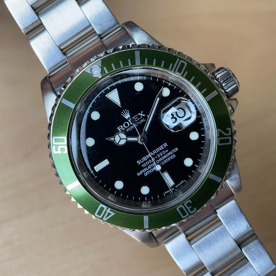 HORLOGEAR Green Aluminum Bezel Insert for Submariner 16610LV SAPPHIRE PEARL