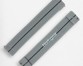 HorloFLEX (Mirage Gray / Black) Elastic Watch Strap Band for Omega X Swatch Speedmaster MoonSwatch Moonwatch