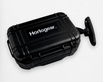 HORLOGEAR Single Watch Travel Case Black Wristwatch Storage Box for Most Watches