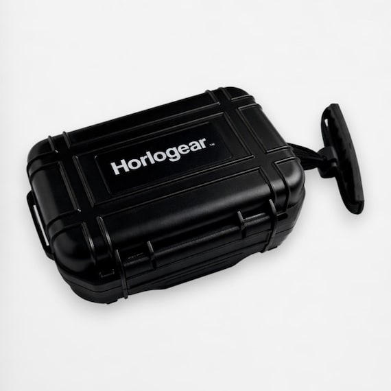 HORLOGEAR Single Watch Travel Case Black Wristwatch Storage Box for Most Watches