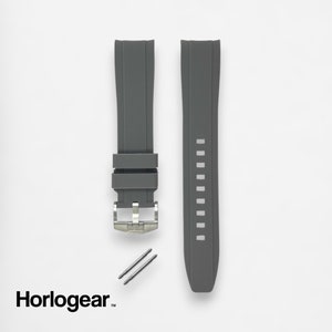 HORLOGEAR (Flint Grey) Luxus Uhrenarmband für Swatch MoonSwatch Omega Speedmaster Moonwatch SILVER BUCKLE