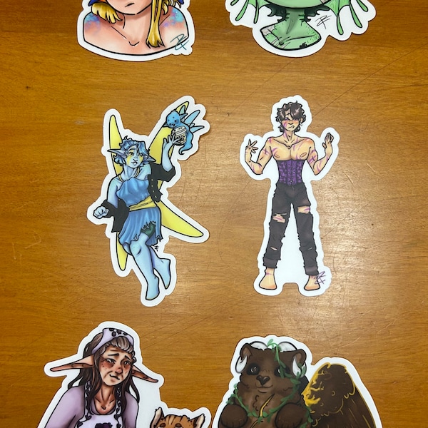 High Quality Cut Dye Stickers, Fable smp character stickers