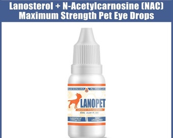 Lanosterol + NAC Dog Eye drops | N-Acetylcarnosine | Cat | Pet | Lubricating | Eye Wash