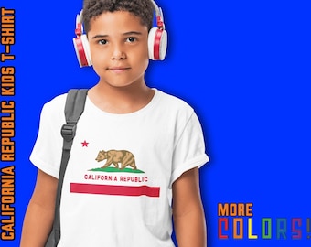California Republic Kids Shirt | USA Patriotic Flag Kid | Kids Youth Tee | California Love | Kids Gift
