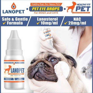 Lanostérol NAC, collyre pour chien Gouttes pour les yeux de chat N-acétylcarnosine Oeil Gouttes oculaires pour animaux de compagnie Gouttes oculaires lubrifiantes Douche oculaire pour chien Lave-yeux de chat image 2