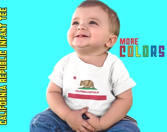 California Republic Infant Shirt | USA Patriotic Flag Baby Shirt | Kids Summer Shirt | California Love | Kid Gift