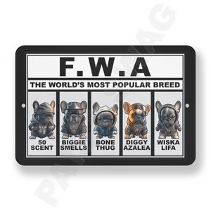 French Bulldog | Frenchie Aluminum Parking Sign | Wall Art Decor Mom Dad Son Funny | Version 3