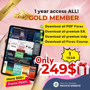 Gold Forex Trading Course, Expert Advisor & Indicator Library, MT4 Digital Download, 1-Year VIP Access, Forex Buffet Learning, Forex course