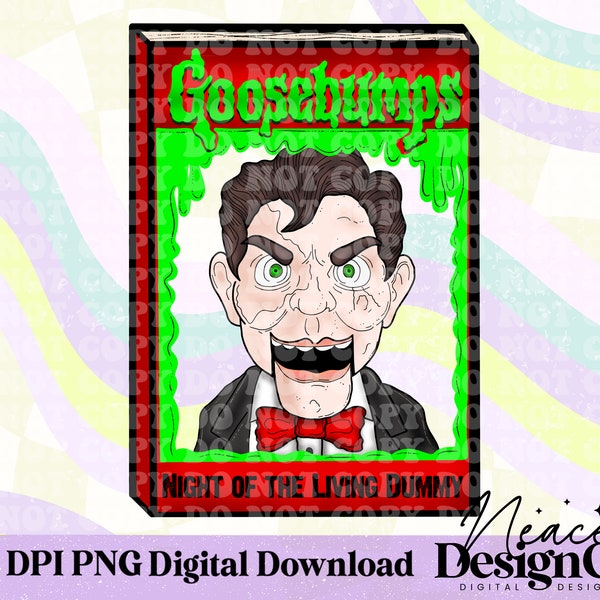 GB Night of the Living Dummy Digital PNG, Halloween Book Design, Goosebumps Sublimation Design, Halloween PNG