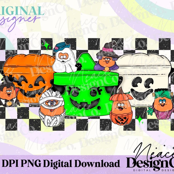 Boo Buckets & Spooky Nuggets Digital PNG, 90’s Halloween Digital, Nostalgic Halloween PNG