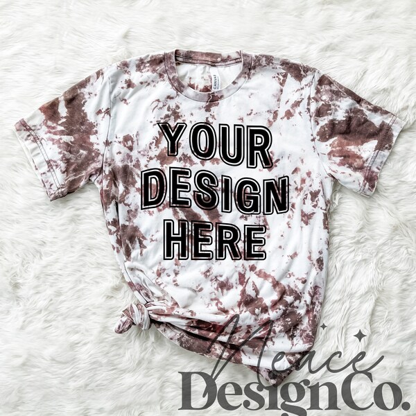 Bella Canvas Heather Brown Acid Wash Bleached Mockup Digital Download, Bleached Shirt Mockups, CVC Shirt Mockup, Digital Download